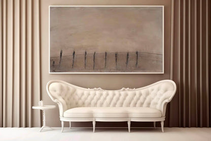 Serene Minimalist Abstract Oil Painting for Modern Home Decor