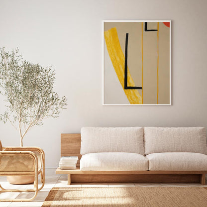 Abstract Contemporary Oil Painting with Bold Colors and Geometric Shapes