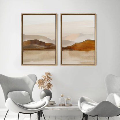 Abstract Mountain Landscape Art Print in Neutral Tones for Modern Home Decor