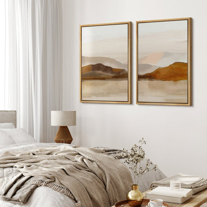 Abstract Mountain Landscape Art Print in Neutral Tones for Modern Home Decor