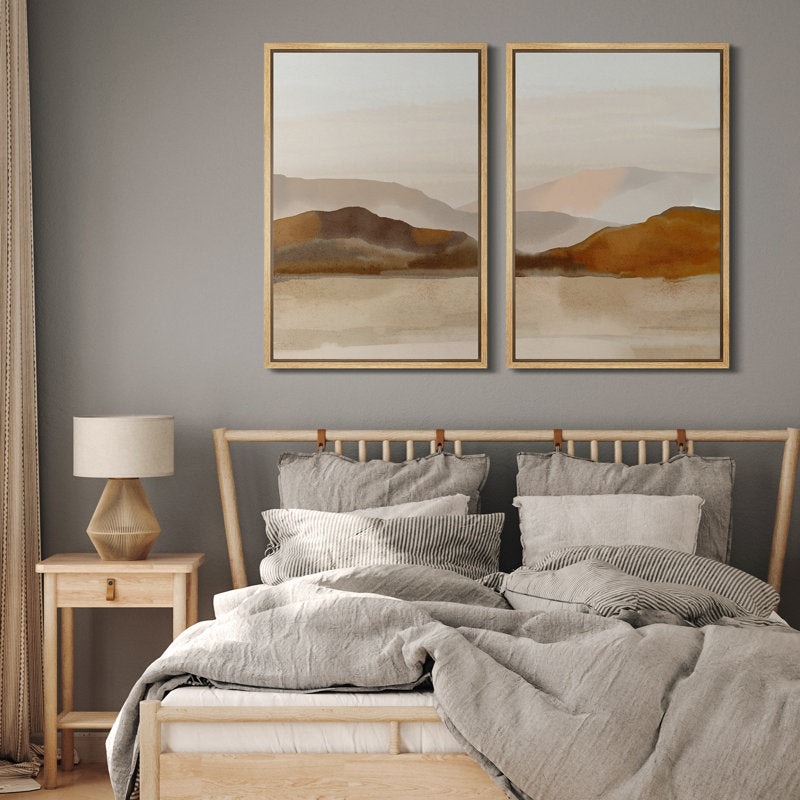 Abstract Mountain Landscape Art Print in Neutral Tones for Modern Home Decor
