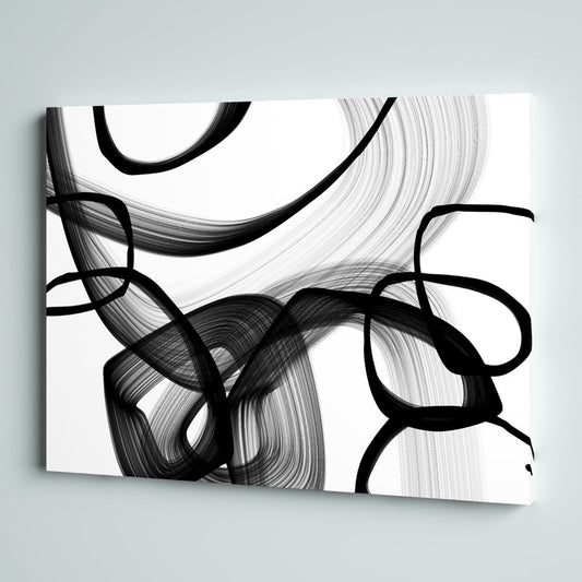 Modern Black and White Abstract Canvas Art for Elegant Home Décor