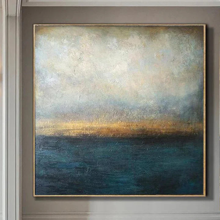 Serene Abstract Ocean Canvas Art for Tranquil Home Decor
