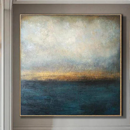 Serene Abstract Ocean Canvas Art for Tranquil Home Decor