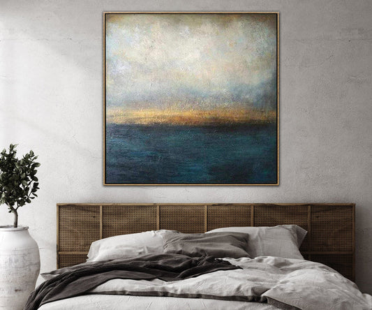 Serene Abstract Ocean Canvas Art for Tranquil Home Decor