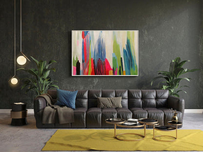 Vibrant Abstract Landscape Oil Painting for Modern Home Decor