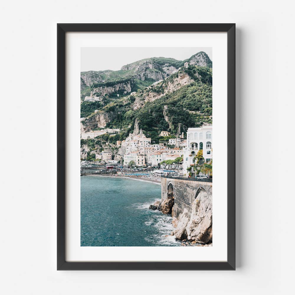 Serene Amalfi Coast Oil Painting - Coastal Views and Vibrant Village Life