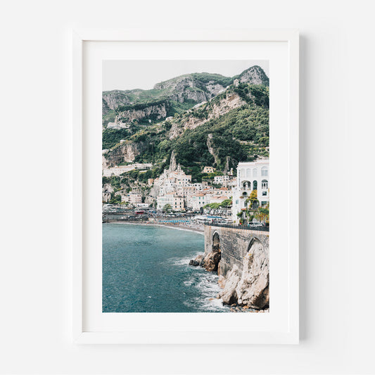 Serene Amalfi Coast Oil Painting - Coastal Views and Vibrant Village Life