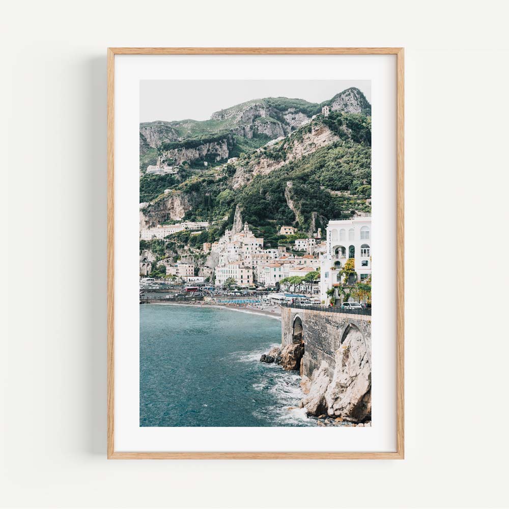 Serene Amalfi Coast Oil Painting - Coastal Views and Vibrant Village Life