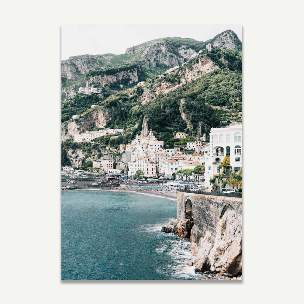 Amalfi Coast Serenity: Coastal Views and Beach Life Oil Paintings
