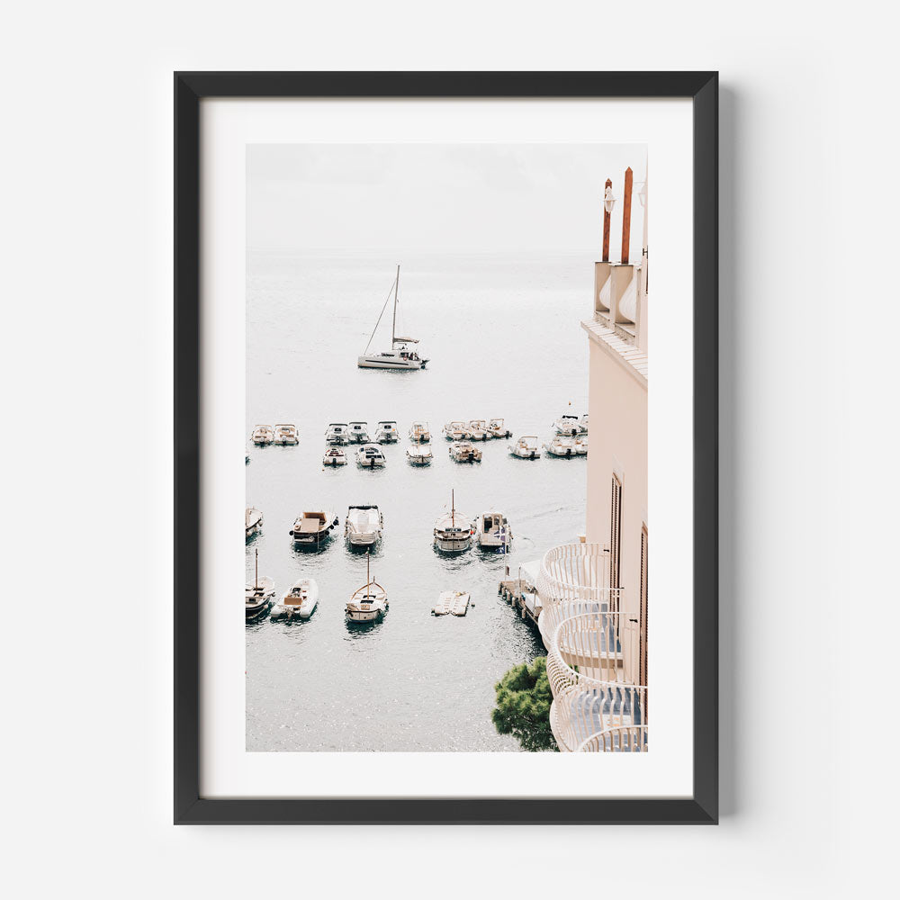 Serene Amalfi Coast View with Boats and Yachts
