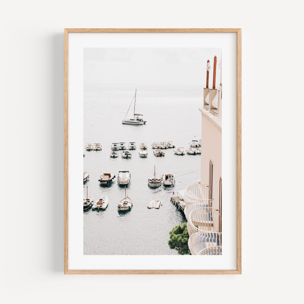 Serene Amalfi Coast View with Boats and Yachts