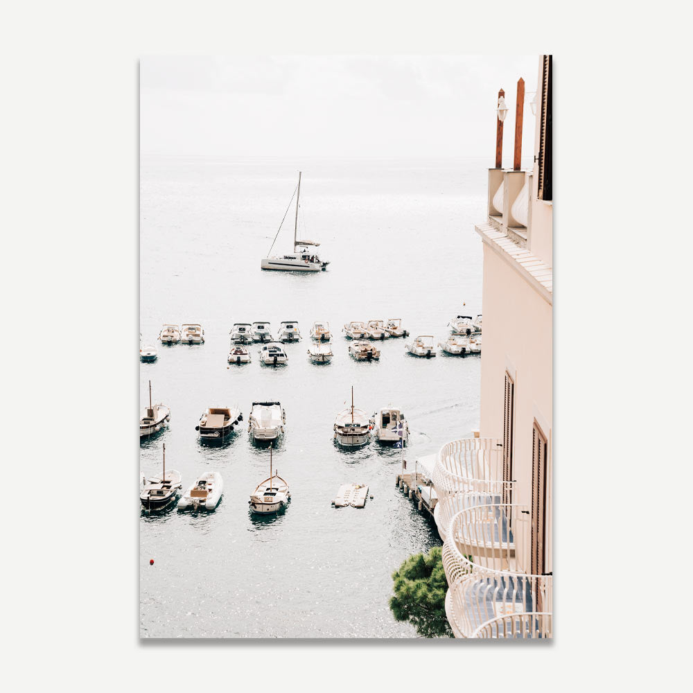 Serene Amalfi Coast View with Boats and Yachts