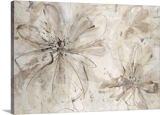 Elegant Milk and Honey Floral Oil Painting