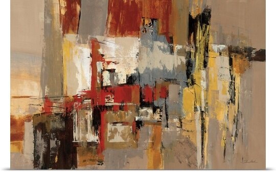 Colorful Abstract Oil Painting with Guitar and Saxophone Inspiration