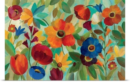 Vibrant Summer Floral Oil Painting