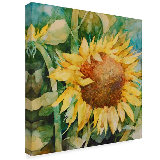 Vibrant Sunflower Centered Oil Painting