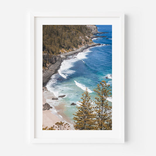 Serene Coastal Landscape Oil Painting of Anson Bay with Lush Greenery and Turquoise Waters