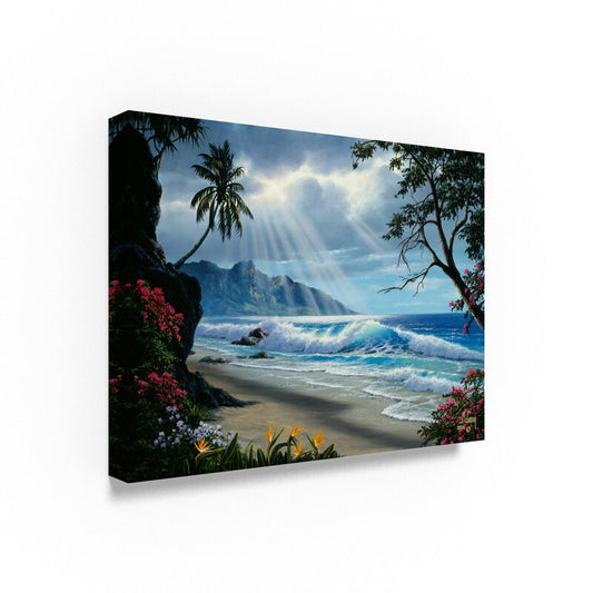 Stunning Oil Painting of Waves Under Dramatic Clouds