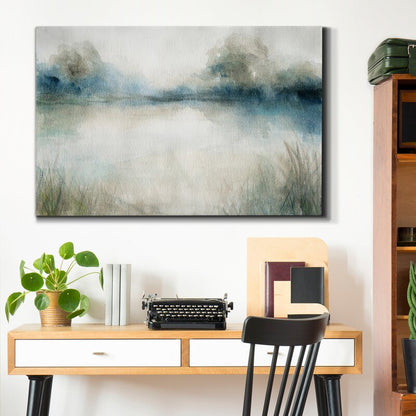 Serene Evening Waters - Tranquil Landscape Oil Painting for Home Decor