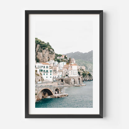 Serene Coastal Village in Atrani - Stunning Oil Painting of Amalfi's Charm