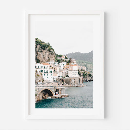 Serene Coastal Village in Atrani - Stunning Oil Painting of Amalfi's Charm