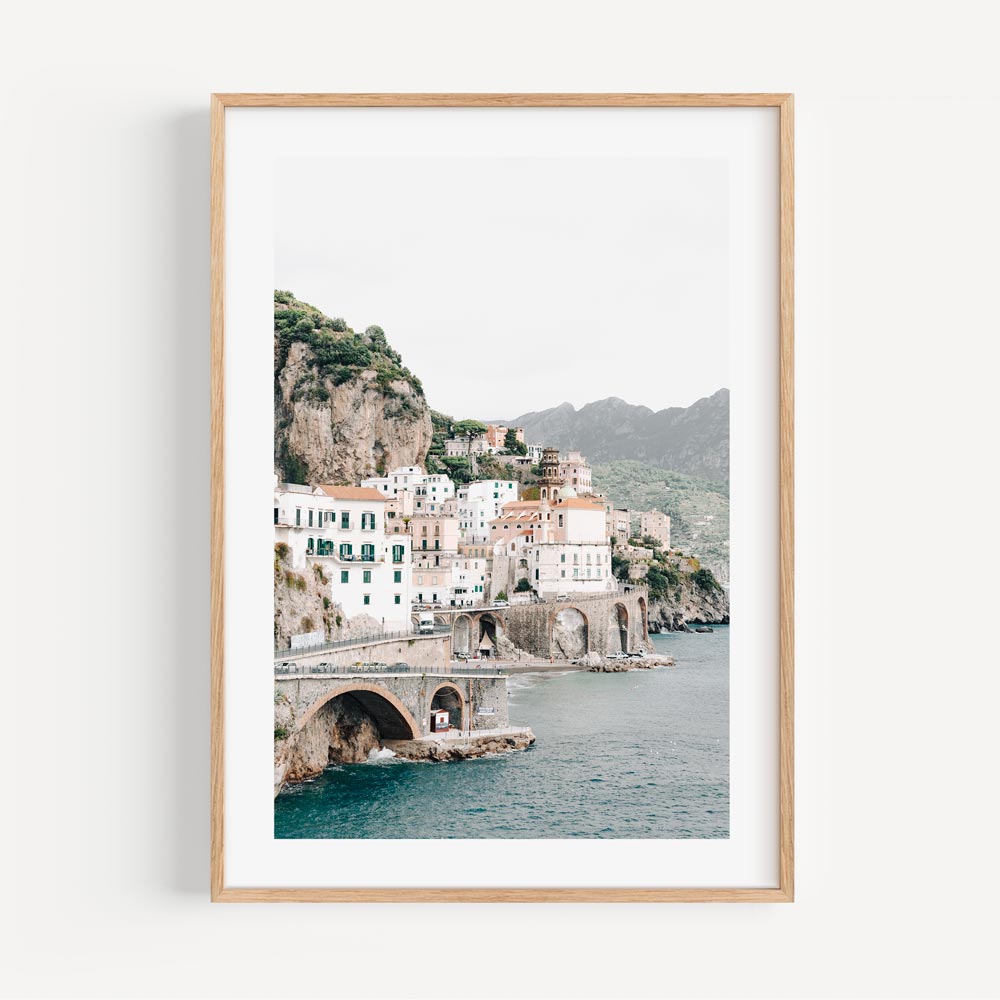 Serene Coastal Village in Atrani - Stunning Oil Painting of Amalfi's Charm