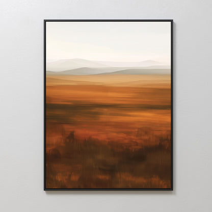 Serene Autumn Landscape Abstract Oil Painting for Modern Home Decor