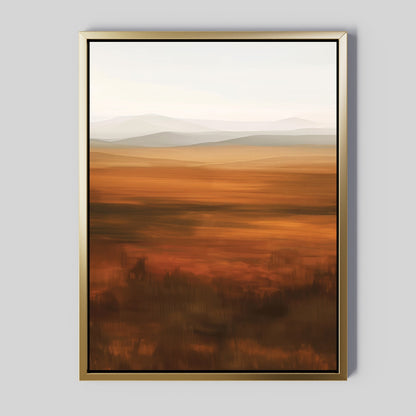 Serene Autumn Landscape Abstract Oil Painting for Modern Home Decor