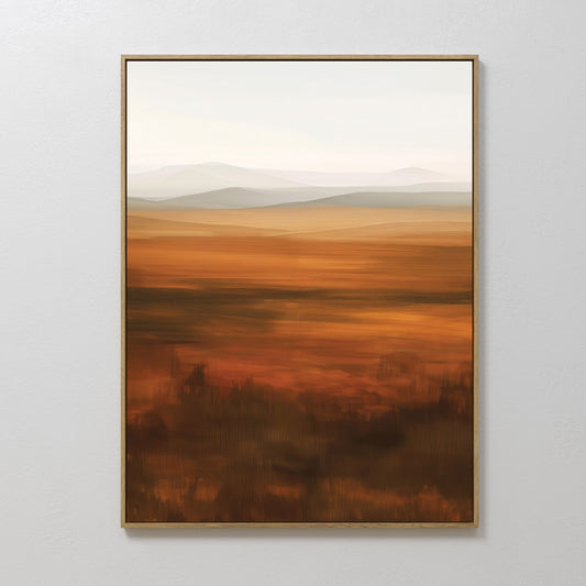 Serene Autumn Landscape Abstract Oil Painting for Modern Home Decor