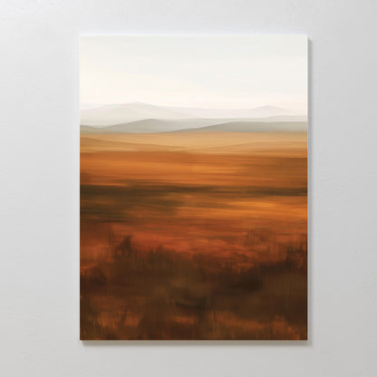 Serene Autumn Landscape Abstract Oil Painting for Modern Home Decor