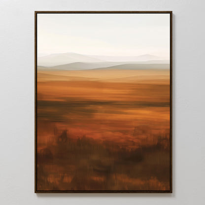 Serene Autumn Landscape Abstract Oil Painting for Modern Home Decor