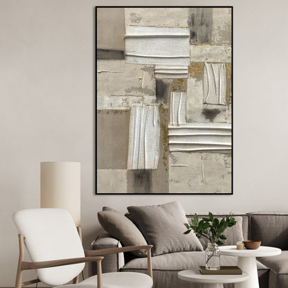 Abstract Textured Oil Painting for Modern Home Decor and Serenity