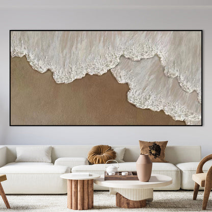 Serene Ocean Waves Landscape Oil Painting for Coastal Home Decor