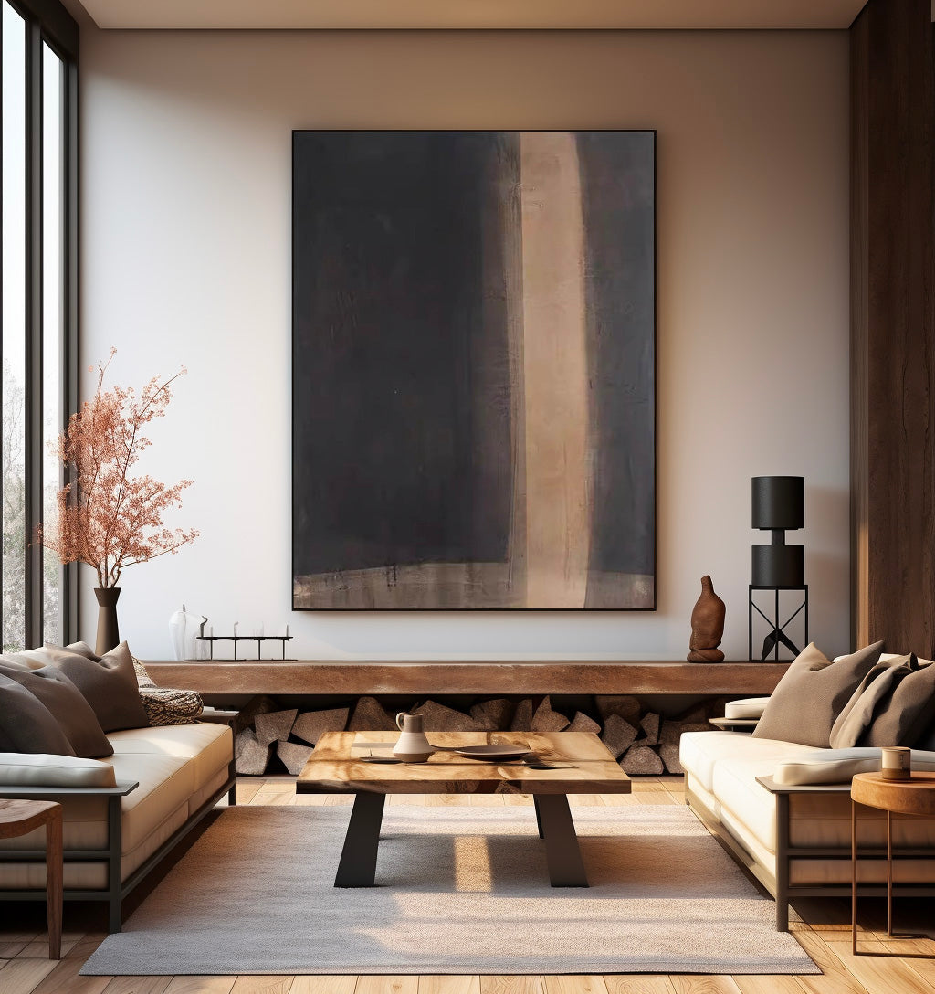 Elegant Minimalist Abstract Oil Painting for Modern Home Decor