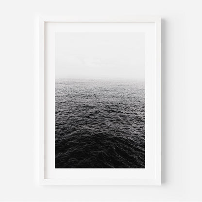 Serene Black and White Ocean Waves Oil Painting for Tranquil Décor