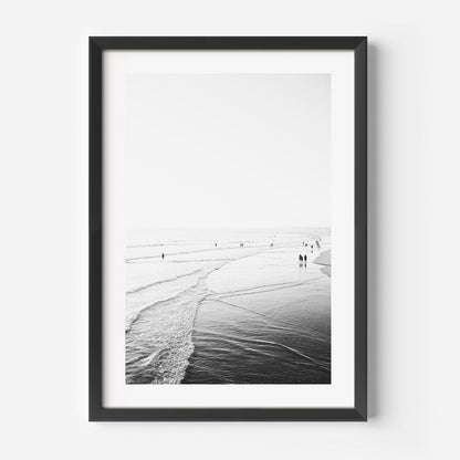 Serene Black and White Newport Beach Landscape Painting