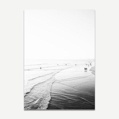 Serene Black and White Newport Beach Landscape Painting