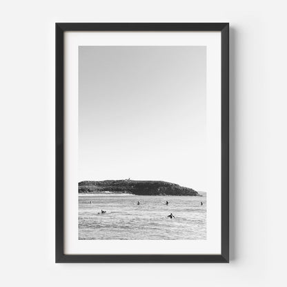 Elegant Black and White Palm Beach Surf Scene Oil Painting