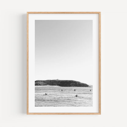 Elegant Black and White Palm Beach Surf Scene Oil Painting