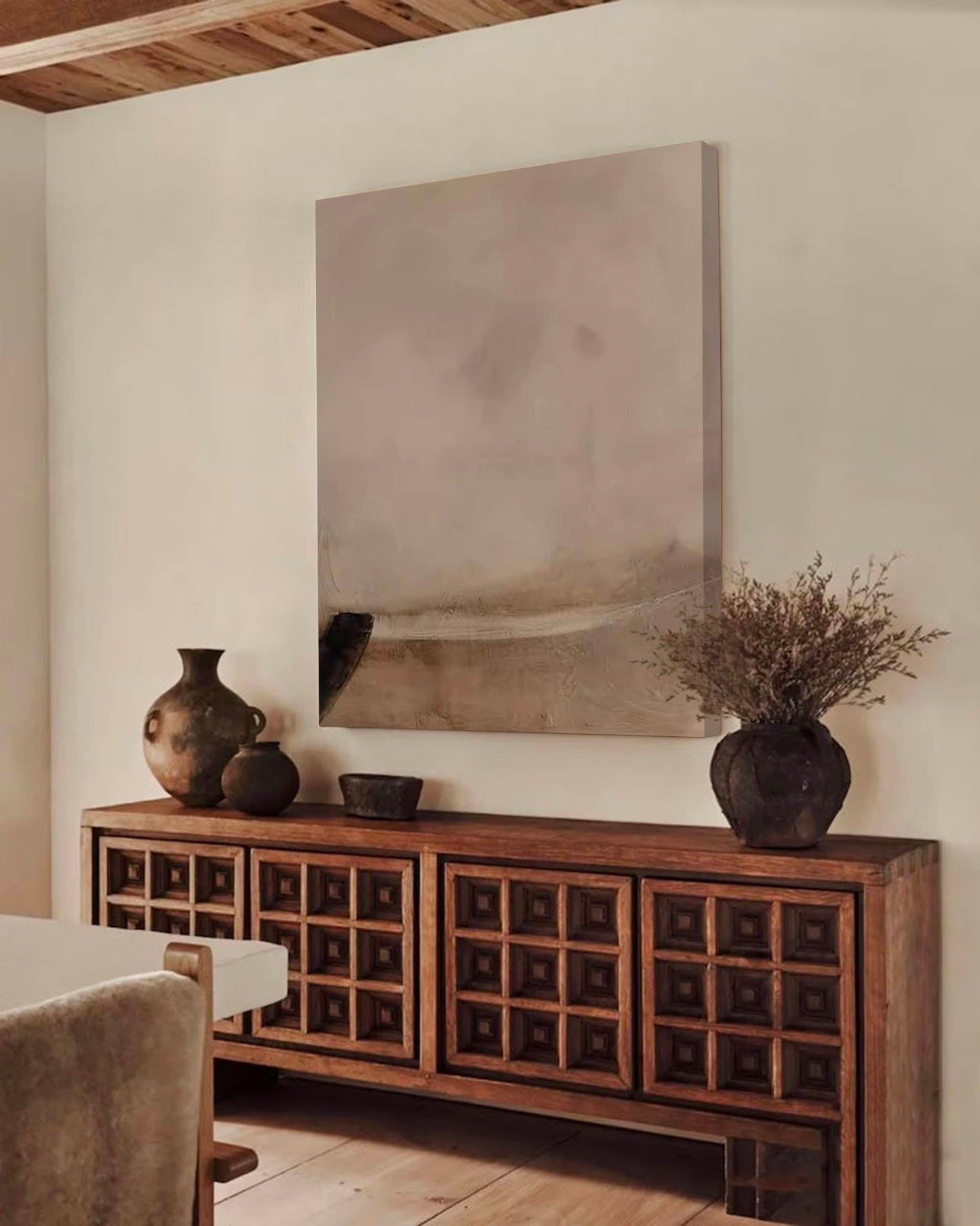 Elegant Minimalist Abstract Oil Painting for Modern Home Decor
