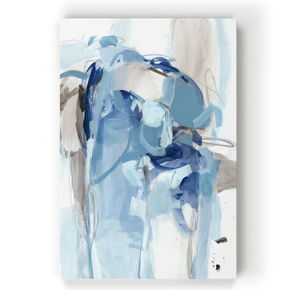 Abstract Blue Oil Painting - Modern Wall Art for Contemporary Home Decor