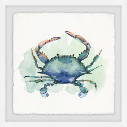 Vibrant Blue Crab Oil Painting - Coastal Beach Artwork