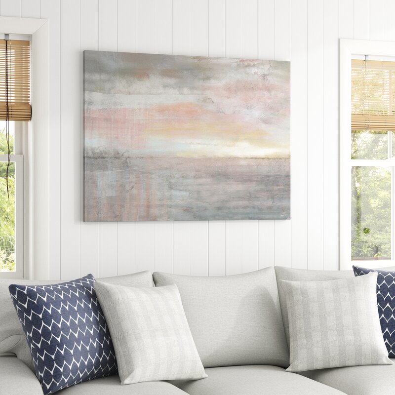 Serene Sunrise Reflection - Abstract Oil Painting for Tranquil Home Decor