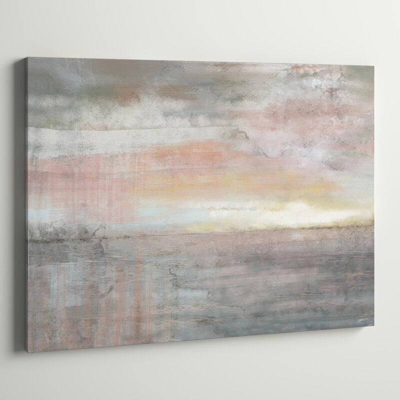 Serene Sunrise Reflection - Abstract Oil Painting for Tranquil Home Decor