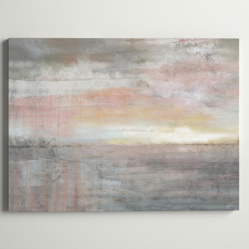 Serene Sunrise Reflection - Abstract Oil Painting for Tranquil Home Decor