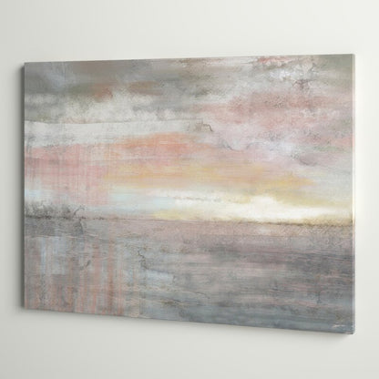 Serene Sunrise Reflection - Abstract Oil Painting for Tranquil Home Decor