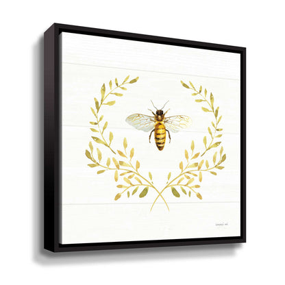 Elegant Bee and Floral Wreath Oil Painting for Home Decor