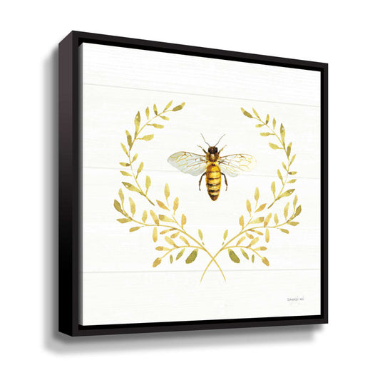 Elegant Bee and Floral Wreath Oil Painting for Home Decor