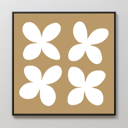 Minimalist Beige Floral Abstract Canvas Art for Modern Home Decor